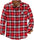 Plus Size Plaid Shirt Long Sleeve Loose Shirt in Red