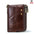 Casual Anti-theft Brush RFID Leather Double Zipper Men's Wallet